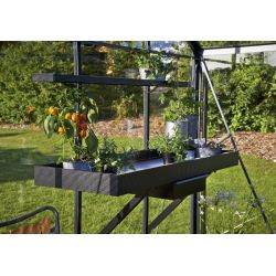 Juliana kweektafel 213x52 cm, lade, zwart