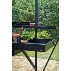 Juliana kweektafel 213x52 cm, lade, zwart