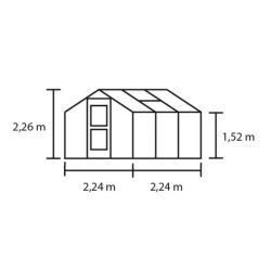 Juliana muurkas Compact 50, antraciet grijs gecoat, tuindersglas 3 mm