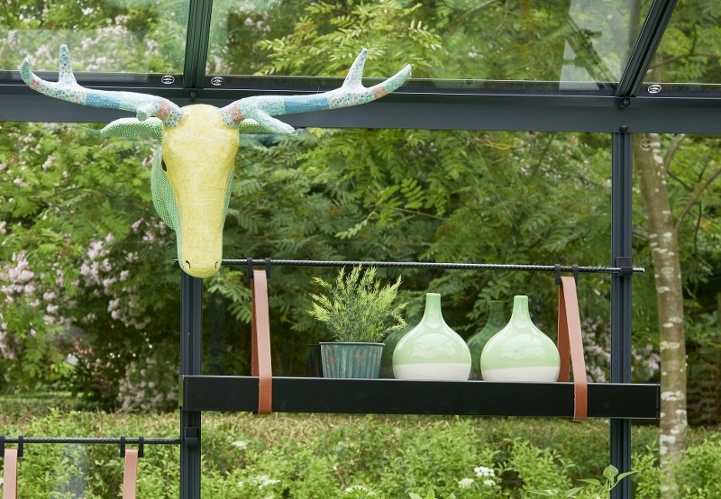 Juliana hanging tray 76x14,5 cm. - zwart - aluminium frame