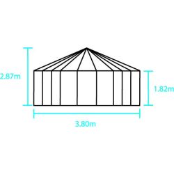 Halls prieel Atrium 90, zwart gecoat