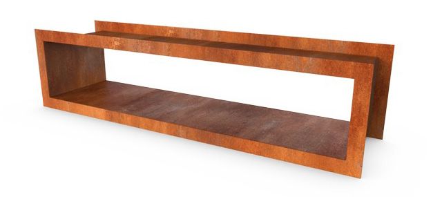 Geroba Geroba Egura SPC1 uitsparing houtopslag 1480x380x380mm - Cortenstaal