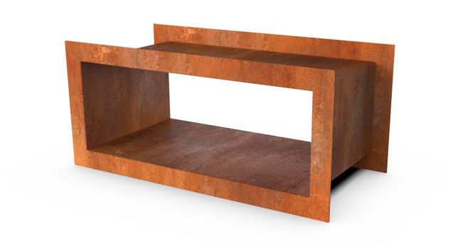Geroba Geroba Egura SPC2 uitsparing houtopslag 780x350x380mm - Cortenstaal