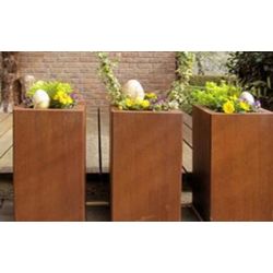 Geroba rechthoekige plantenbak Artesa B3 400x400x1000mm - Cortenstaal