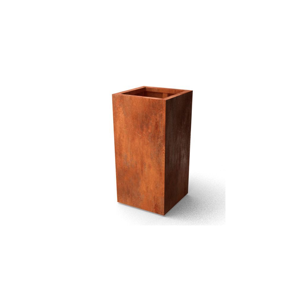 Geroba rechthoekige plantenbak Artesa B4 500x500x1000mm - Cortenstaal