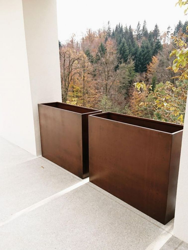 Geroba Geroba Artesa B6 rechthoekige plantenbak 900x300x800mm - Cortenstaal