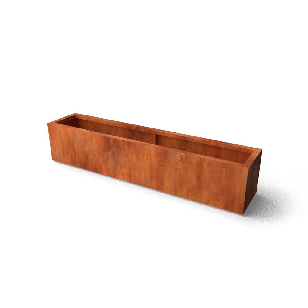 Geroba rechthoekige plantenbak Artesa B18 2000x400x400mm - Cortenstaal