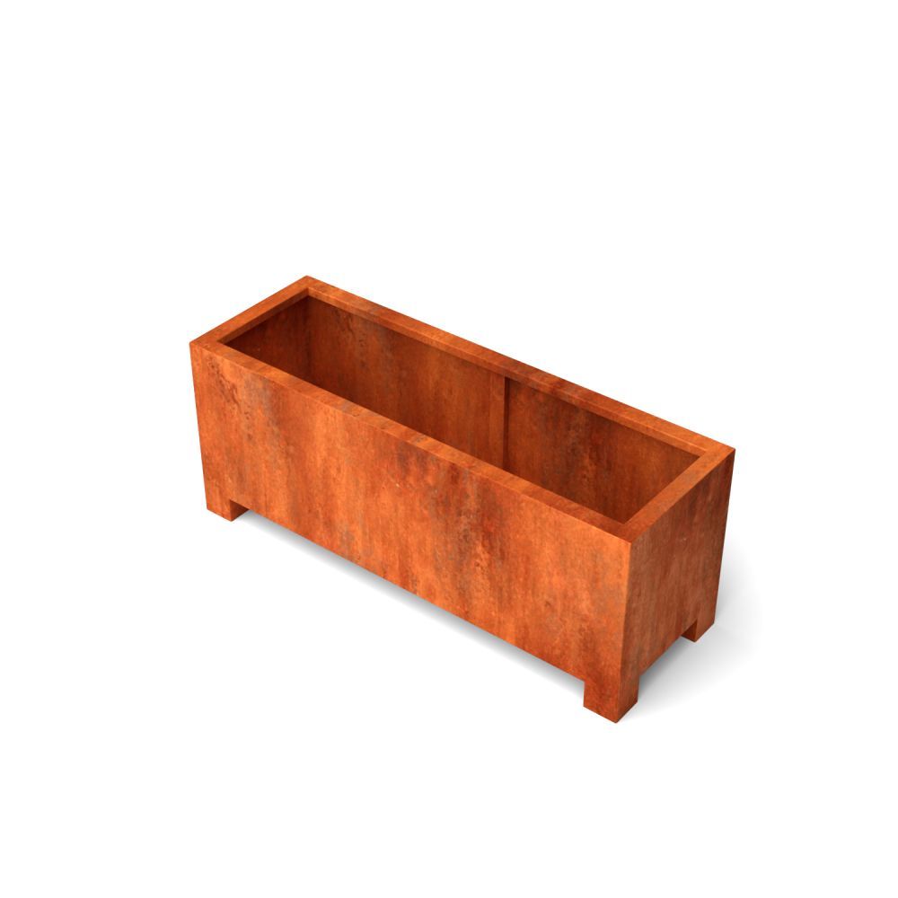Geroba rechthoekige plantenbak op pootjes Artesa LF17 2000x500x600mm - Cortenstaal