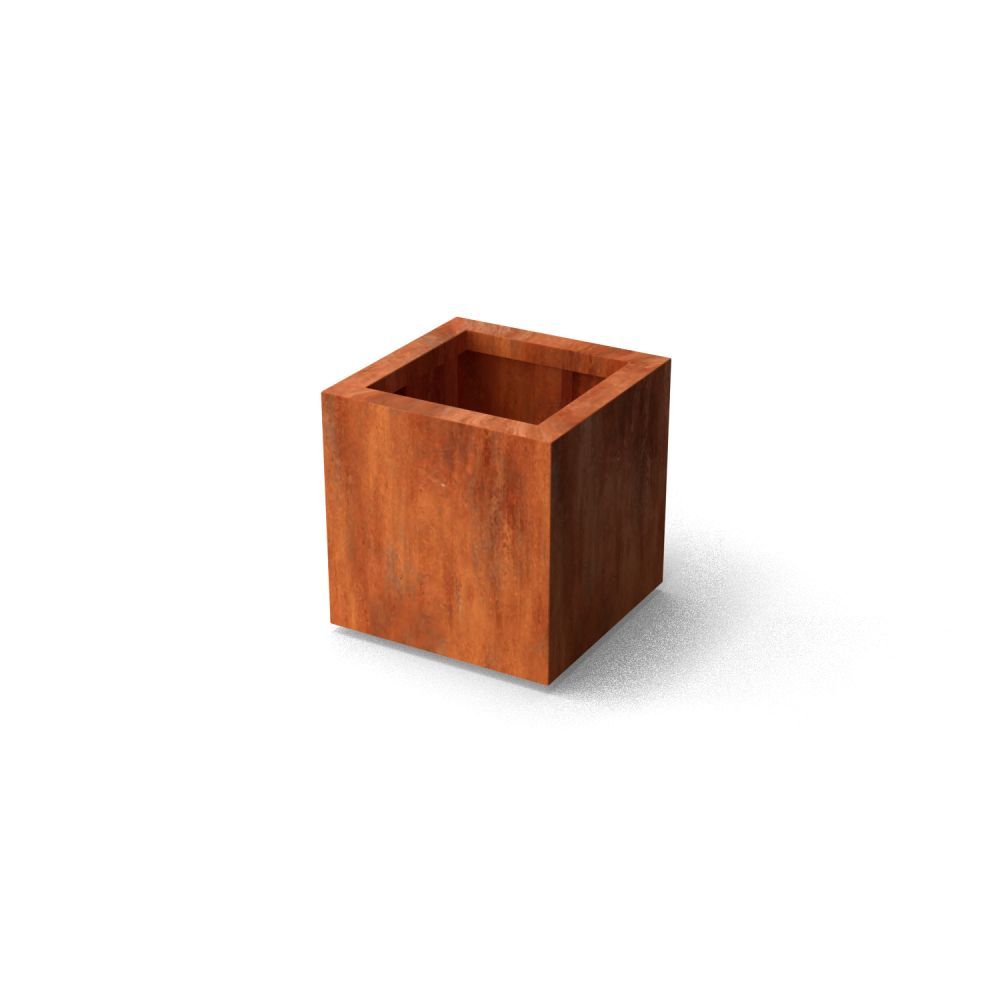 Geroba vierkante plantenbak Quadra B2 400x400x400mm - Cortenstaal
