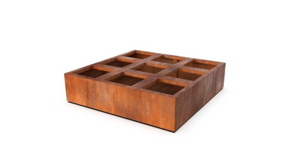 Geroba Geroba Belar B2 vierkante kruidenbak 1200x1200x300mm - Cortenstaal