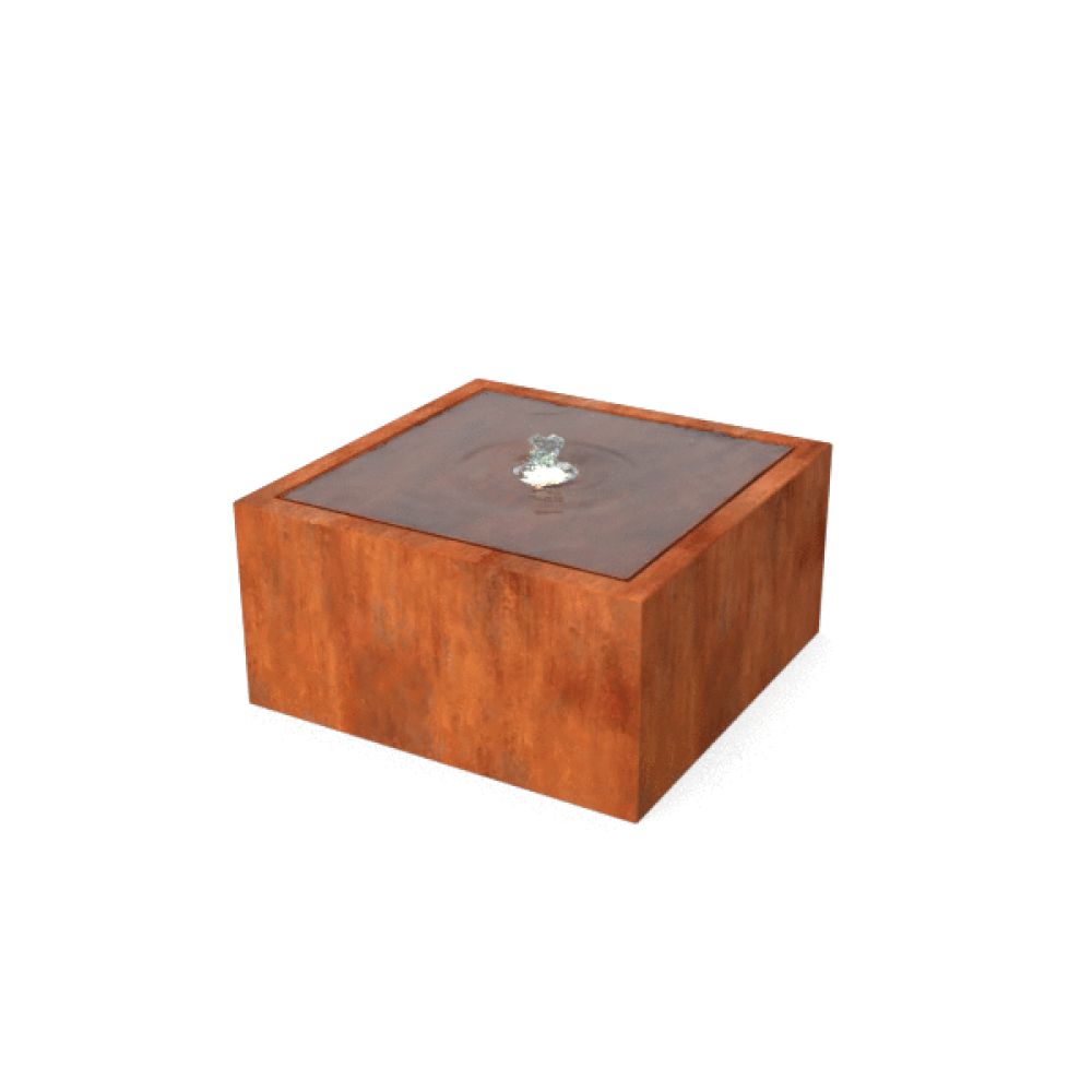 Geroba Geroba Taula QC4 watertafel vierkant 600x600x400mm - Cortenstaal