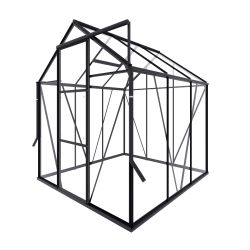 Royal Well tuinkas Kate 1 met veiligheidsglas en fundering - zwart