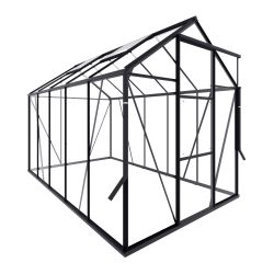 Royal Well tuinkas Kate 3 met veiligheidsglas en fundering - zwart