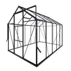 Royal Well tuinkas Kate 3 met veiligheidsglas en fundering - zwart