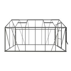 Royal Well tuinkas Kate 4 met veiligheidsglas en fundering - groengrijs