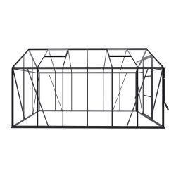 Royal Well tuinkas Kate 4 met veiligheidsglas en fundering - zwart