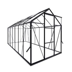 Royal Well tuinkas Kate 5 met veiligheidsglas en fundering - zwart