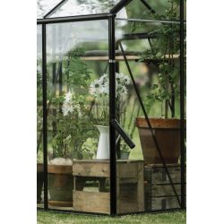 Royal Well tuinkas Kate 5 met veiligheidsglas en fundering - zwart