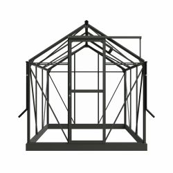 Royal Well tuinkas Mary 1 met veiligheidsglas en fundering - groengrijs