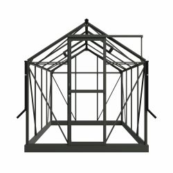 Royal Well tuinkas Mary 2 met veiligheidsglas en fundering - groengrijs