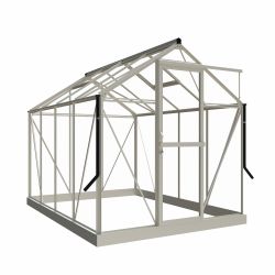 Royal Well tuinkas Mary 2 met veiligheidsglas en fundering - wit