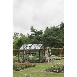 Royal Well tuinkas Mary 2 met veiligheidsglas en fundering - zwart