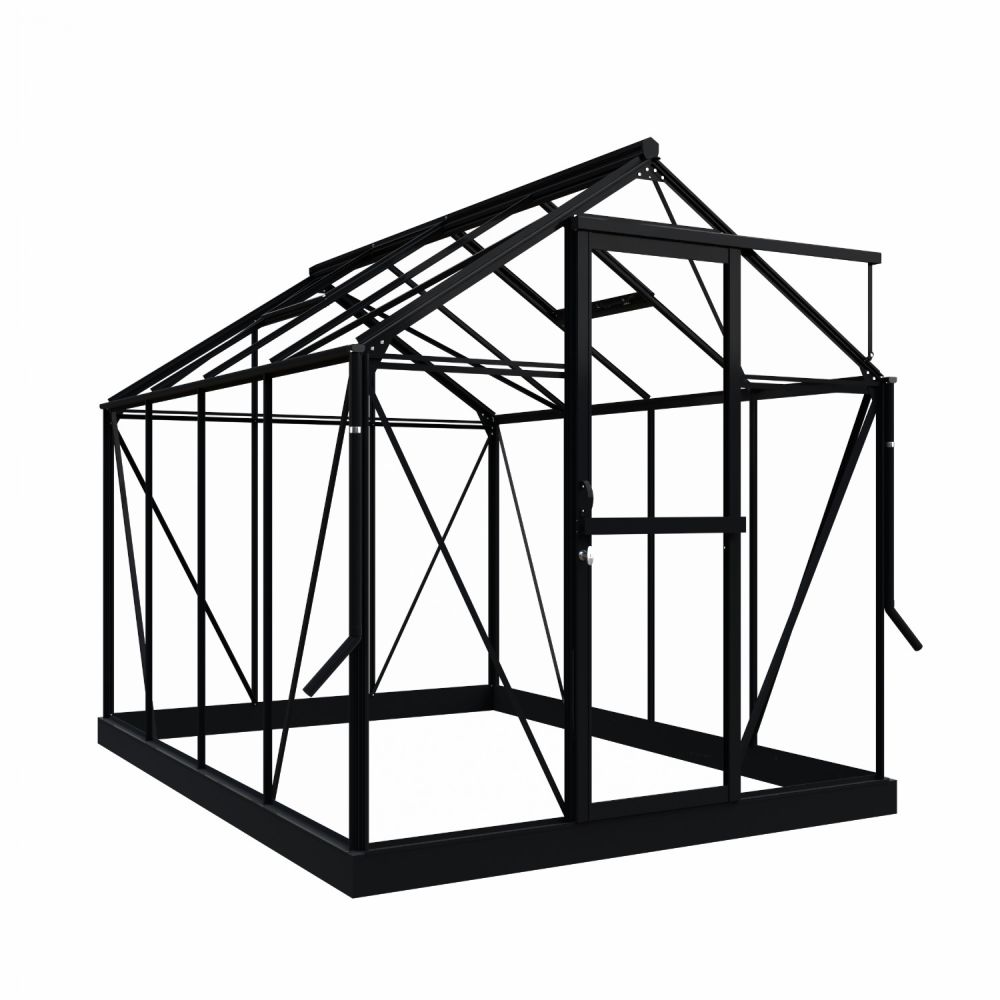 Royal Well tuinkas Mary 2 met veiligheidsglas en fundering - zwart