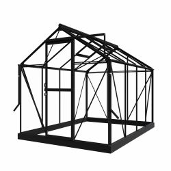 Royal Well tuinkas Mary 2 met veiligheidsglas en fundering - zwart