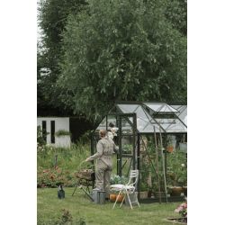 Royal Well tuinkas Mary 3 met veiligheidsglas en fundering - groengrijs