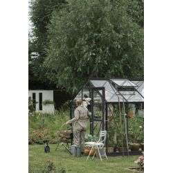 Royal Well tuinkas Mary 3 met veiligheidsglas en fundering - zwart