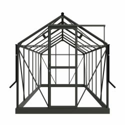 Royal Well tuinkas Mary 4 met veiligheidsglas en fundering - groengrijs