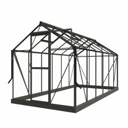 Royal Well tuinkas Mary 4 met veiligheidsglas en fundering - groengrijs