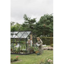 Royal Well tuinkas Mary 4 met veiligheidsglas en fundering - zwart