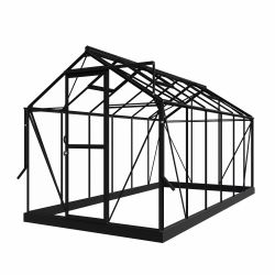 Royal Well tuinkas Mary 4 met veiligheidsglas en fundering - zwart