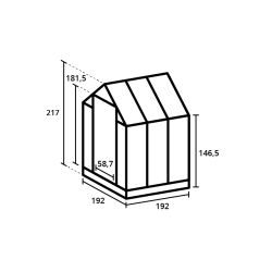 Royal Well tuinkas Kate 1 met veiligheidsglas en fundering - groengrijs