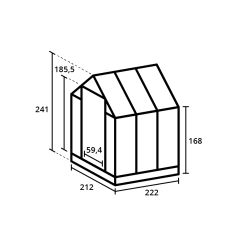Royal Well tuinkas Mary 1 met veiligheidsglas en fundering - zwart