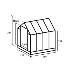 Royal Well tuinkas Mary 2 met veiligheidsglas en fundering - zwart