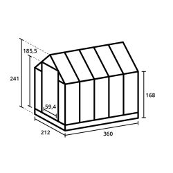 Royal Well tuinkas Mary 3 met veiligheidsglas en fundering - groengrijs