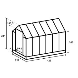 Royal Well tuinkas Mary 4 met veiligheidsglas en fundering - zwart