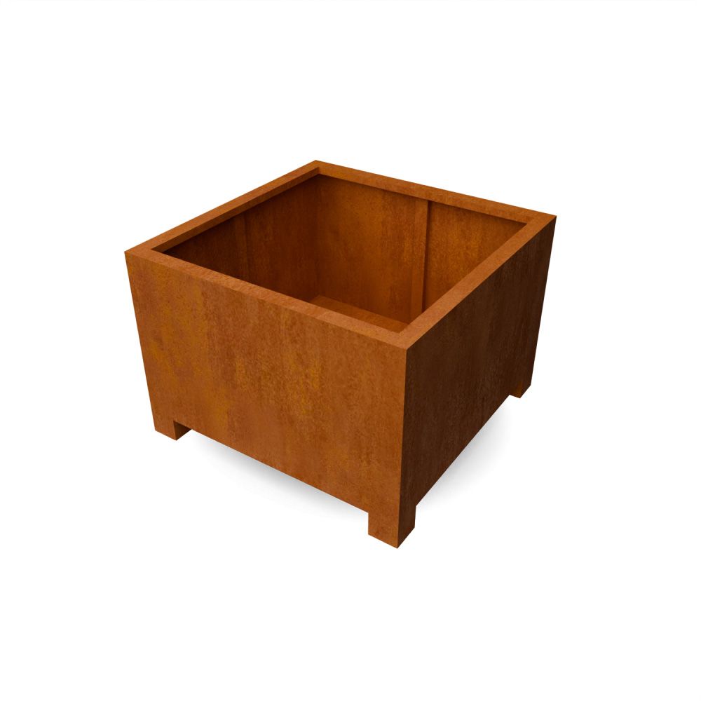 Geroba vierkante plantenbak op pootjes Artesa LF9 1000x1000x700mm - Cortenstaal