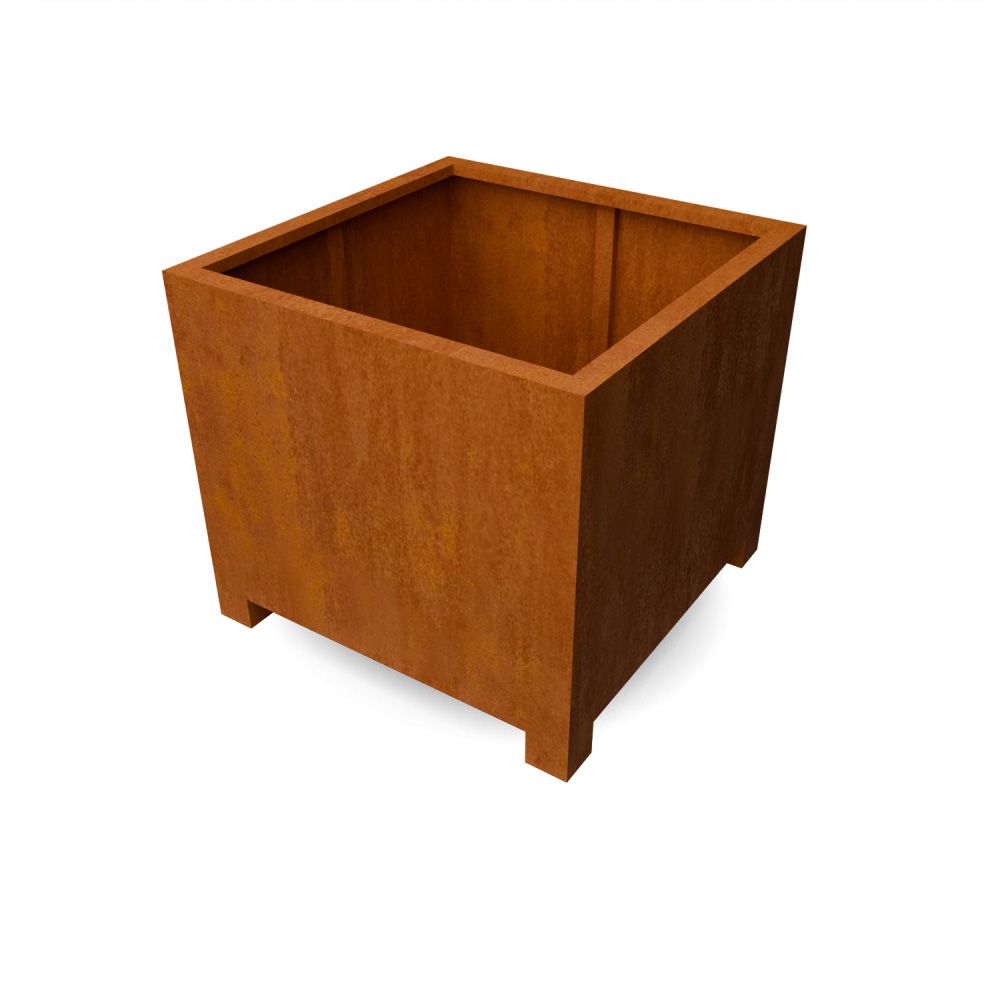 Geroba vierkante plantenbak op pootjes Artesa LF12 1000x1000x900mm - Cortenstaal