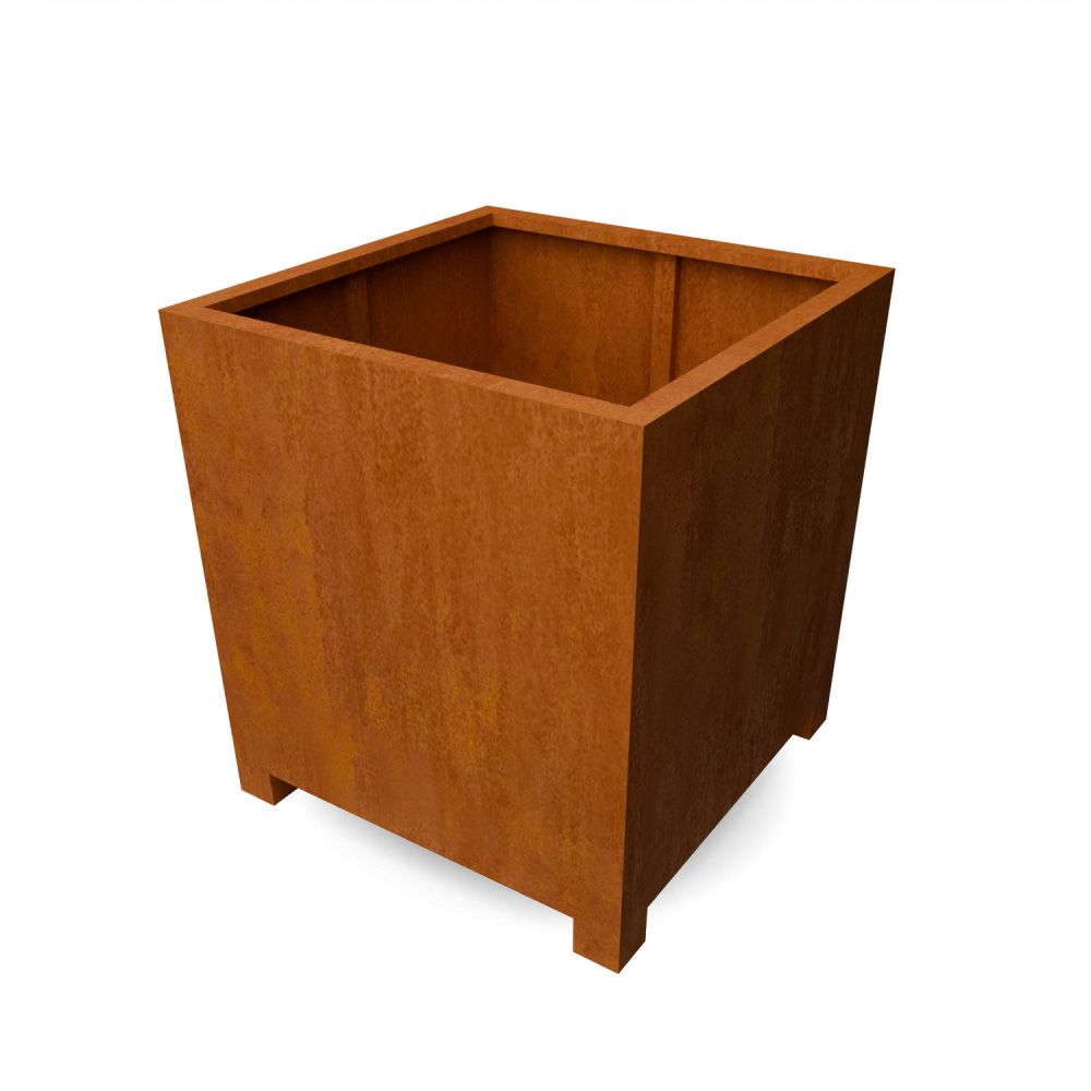 Geroba vierkante plantenbak op pootjes Artesa LF13 1000x1000x1100mm - Cortenstaal