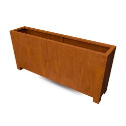 Geroba vierkante plantenbak op pootjes Artesa LF15 2000x400x900mm - Cortenstaal