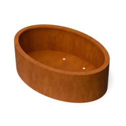 Geroba Ovalu plantenbak ovaal met bodem BC1 1200x800x400mm - Cortenstaal
