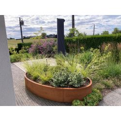 Geroba Ovalu plantenbak ovaal met bodem BC1 1200x800x400mm - Cortenstaal