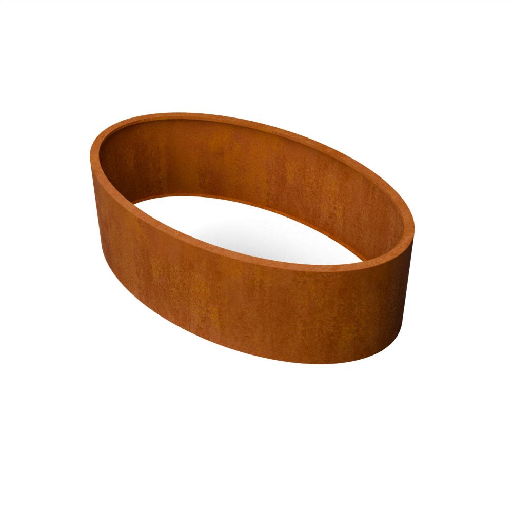 Geroba Ovalu plantenbak ovaal zonder bodem ZBC2 2000x1200x600mm - Cortenstaal