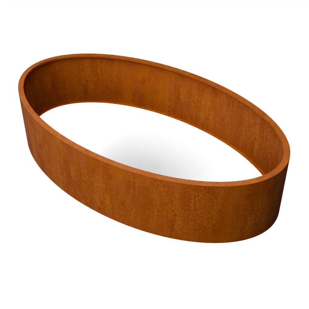 Geroba Ovalu plantenbak ovaal zonder bodem ZBC3 2800x1600x600mm - Cortenstaal