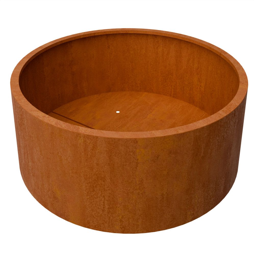 Geroba Geroba RondaB11 ronde plantenbak met bodem 1500x600mm - Cortenstaal