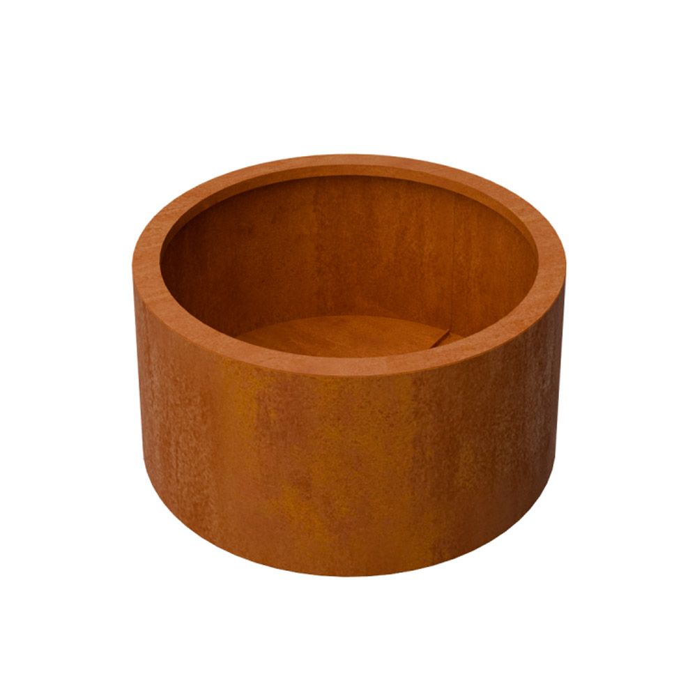 Geroba RondaB13 ronde plantenbak met bodem 800x400mm - Cortenstaal