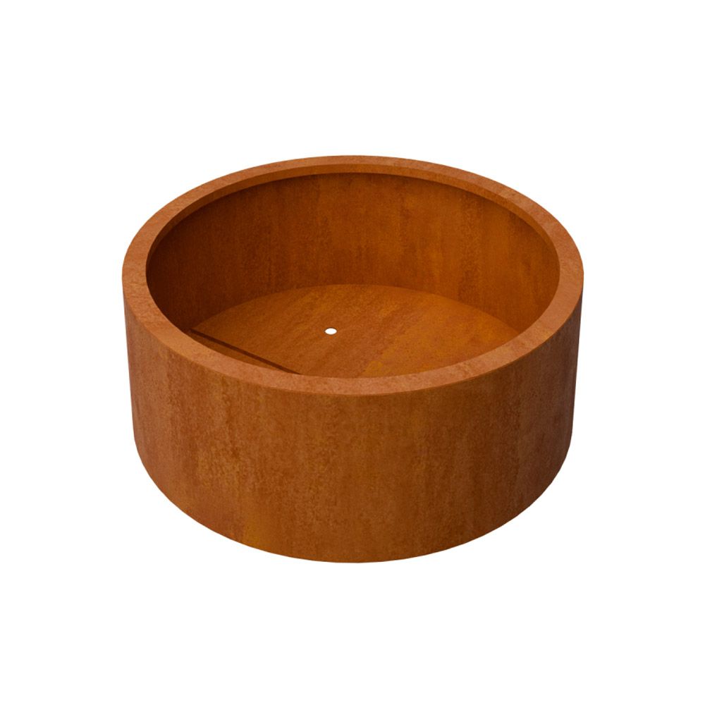 Geroba RondaB14 ronde plantenbak met bodem 1000x400mm - Cortenstaal